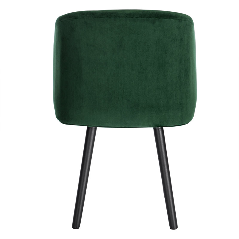 Jacalyn 47cm H Velvet Upholstered Side Chair, Black, Green