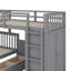 Lit superposé en forme de L avec lit simple simple et lit simple supérieur, y compris 3 tiroirs, bureau portable et garde-robe-502267399
