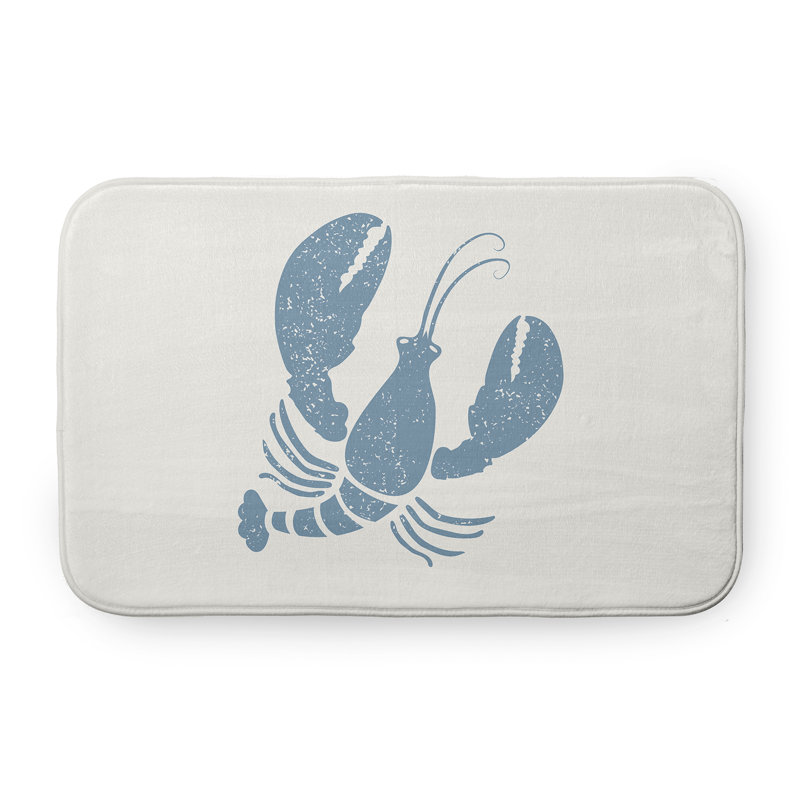 Tapis de bain Nautical Nights, L 21 po x L 34 po, Bleu / blanc