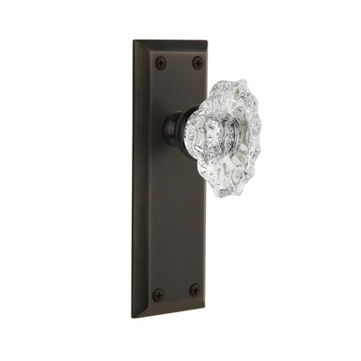 Double plaque Grandeur Fifth Avenue avec bouton de porte en cristal Biarritz