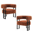Machai Full Assembled Upholstered Armchair Boucle Fabric Accent Arm Chair Wingback Vanity Chair