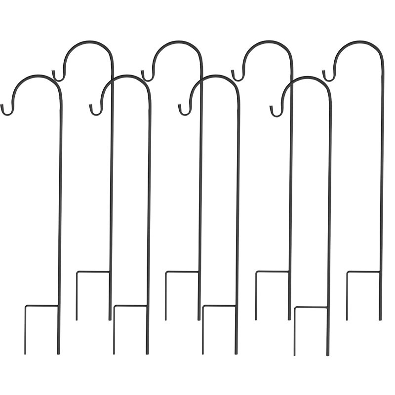 Wadkins 8 PCS  Weather Resistant Iron No Subject Garden Stake, Black