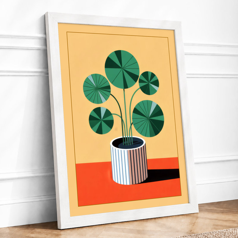 Potted Modernist Botanical - Framed Print, A1 - 84.1 x 59.4 cm, White