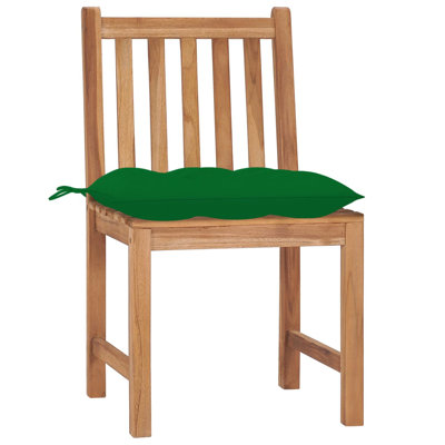 Chaises de patio en bois de teck massif avec coussins