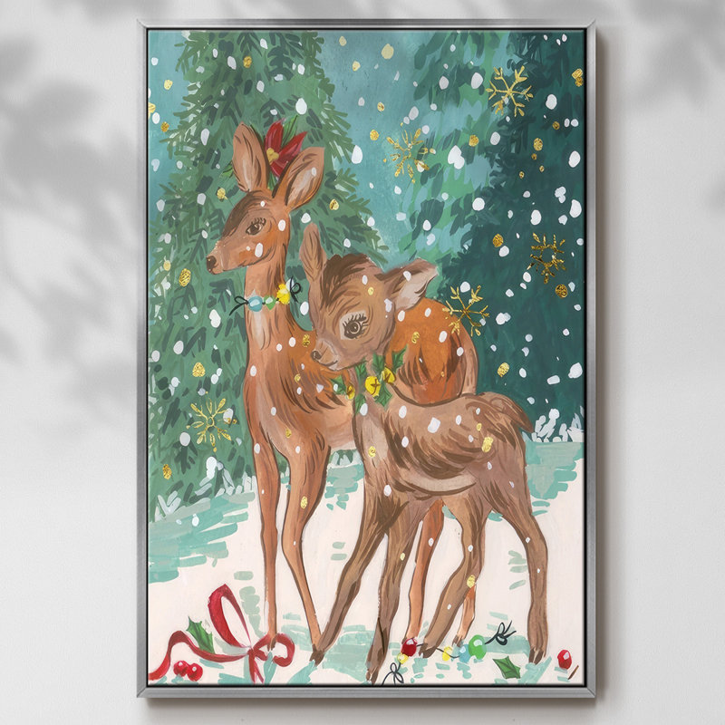 Biche et fauve I, H 25 po x l 17 po x P 1,5 po, Gris