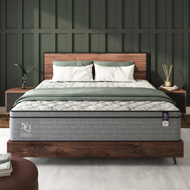 Matelas simple en mousse viscoélastique gélifiée rafraîchissante de 10 pouces, - États-Unis, faible transfert de mouvement, relief, eau, base ajustable, gris blanc, fabrication à ressorts