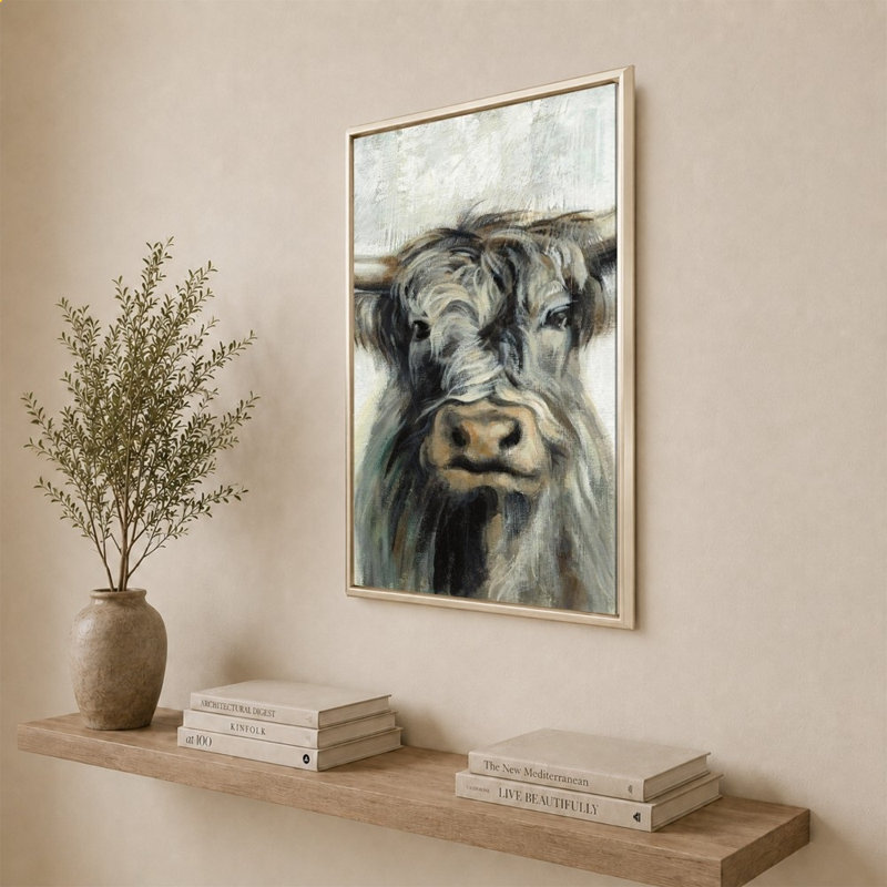 Vache Highland, Champagne, H 40 po x l 28 po