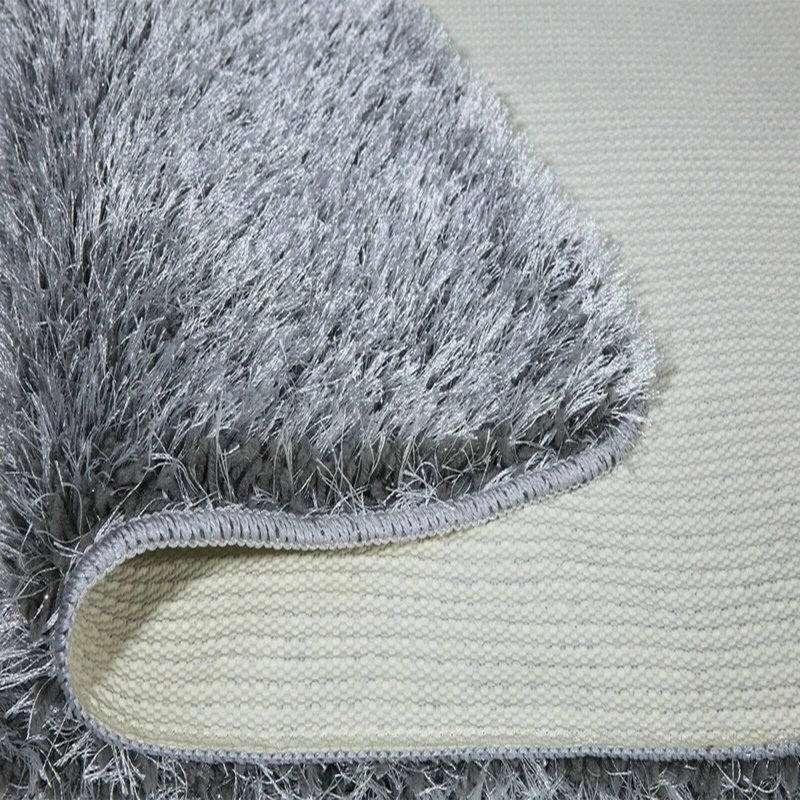 Natty Silver Shaggy Glitter Area Rugs & Mat – Luxury Soft Sparkle Shag Pile Carpet with Non-Slip Backing for Living Room, Bedroom, Hallway & Kitchen