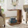 C-Shaped Side Table, 2-Tier Narrow End Table Wood Bedside Table Nightstand