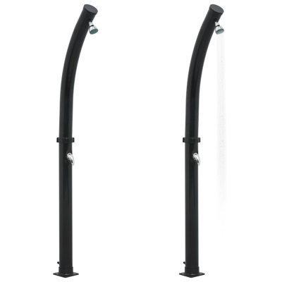 Gharib 214cm H Solar Powered Temperature Controlled Metal Freestanding Outdoor Shower and Footwash Spout