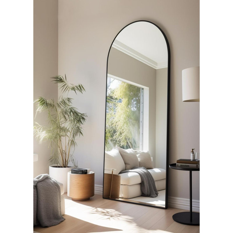 Arched Full Length Mirror with Stand, Full Body Mirror