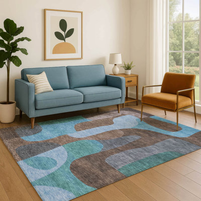 Premium Machine Washable Chelston AMF1867 Abstract Rug