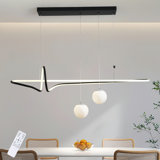Luminaire suspendu pour îlot de cuisine à 3 lumières DEL noires Jozaiah