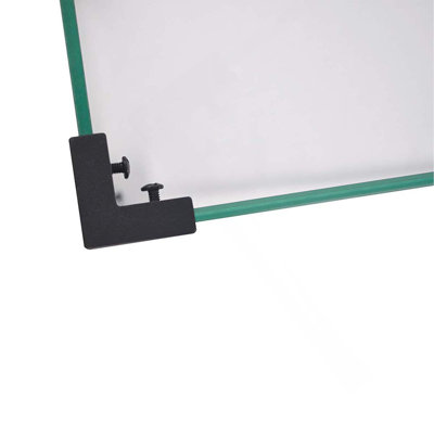 Fire Pit Table Wind Guard, 38.1 x 10.6 x 5.9 Inch Rectangular Glass Wind Guard, Clear Tempered Glass Flame Guard, with Aluminum Alloy Brackets, for Propane Gas Outdoor