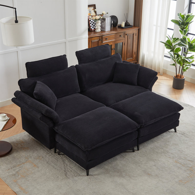 [VIDÉO / Nouveau] Canapé modulaire à assise profonde, Noir
