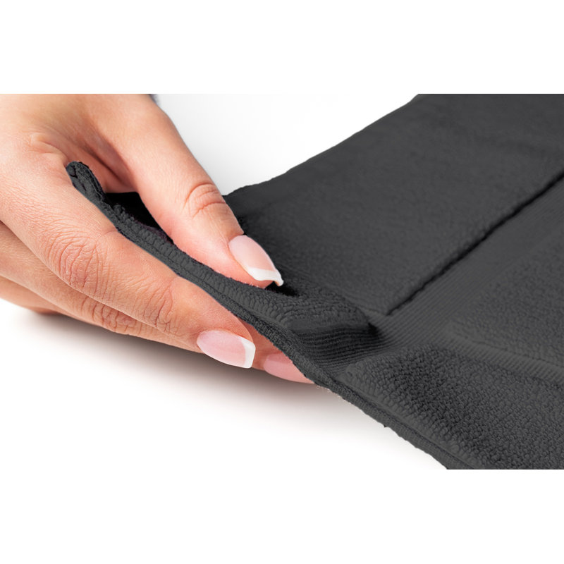 Tapis de bain - pour plancher de salle de bain - Très absorbant - Lavable à la machine, Gris, L 17 po x L 24 po