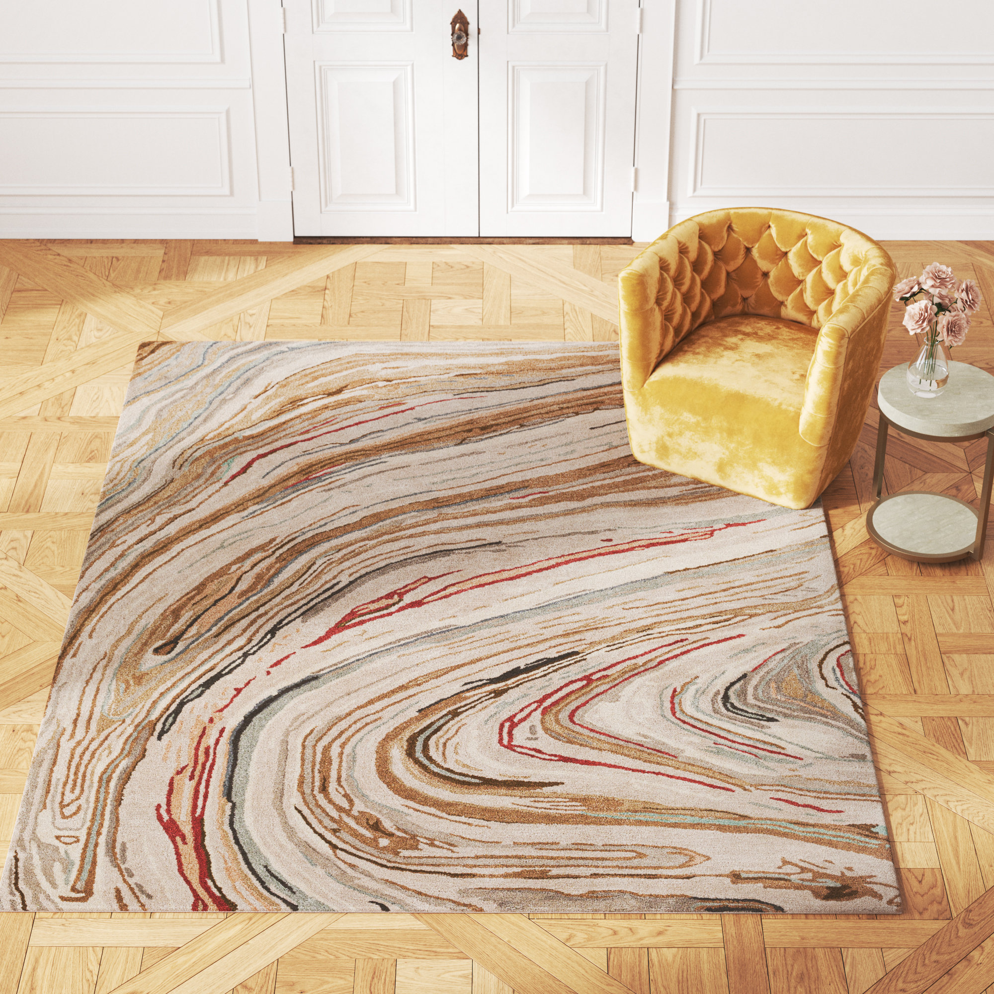 Etta Avenue™ Samantha Abstract Handmade Tufted Multicolor Area Rug ...