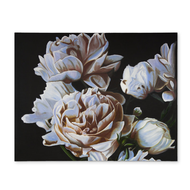 Napperon pivoines à motif floral et botanique pour décoration romantique