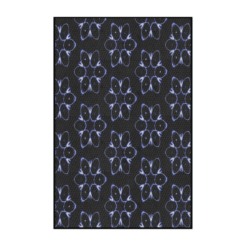 Noir Tapis décoratif, Rectangle 5 pi x 7 pi