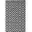 Tapis noir / ivoire en coton tissé à plat à la main Harlow-20657564