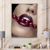 Louis Vuitton Red Lips Image - Framed wall art - White Splash