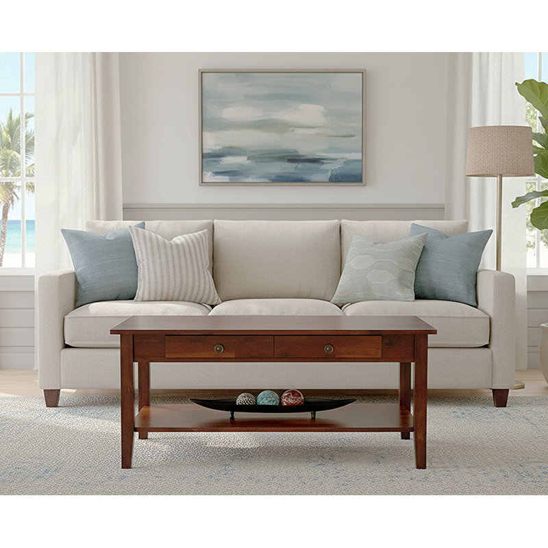Ambrianna Solid Wood Single Coffee Table, Mahogany