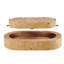 Table basse ovale en bois massif de 43,7 po avec piédestal robuste en bois massif de style Mid-Century pour salon-1344530620