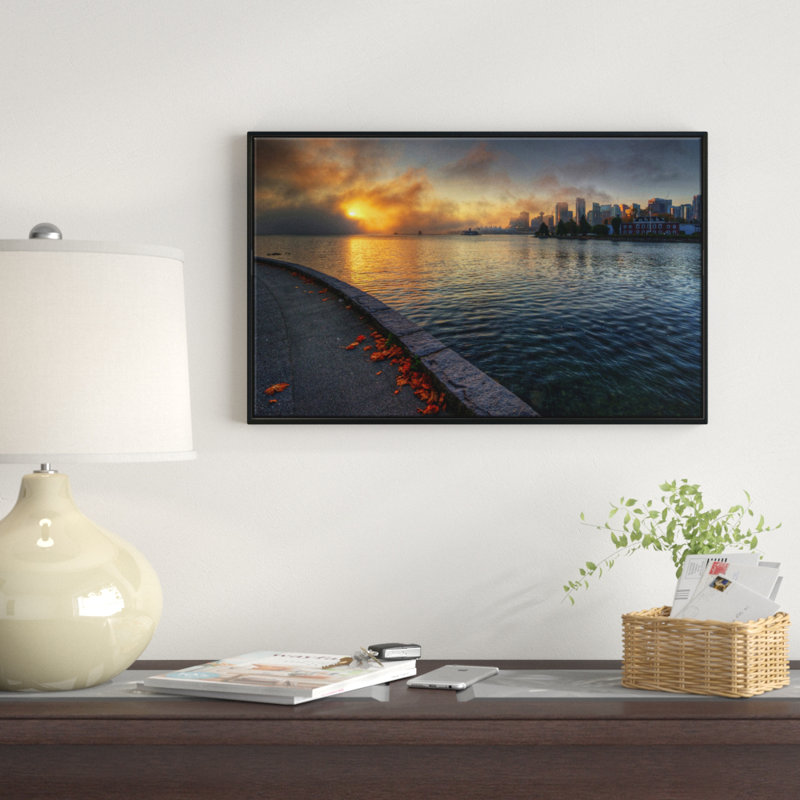 Tranquil Vancouver Downtown View - reproduction de photo sur toile, H 16 po x l 32 po x P 1 po