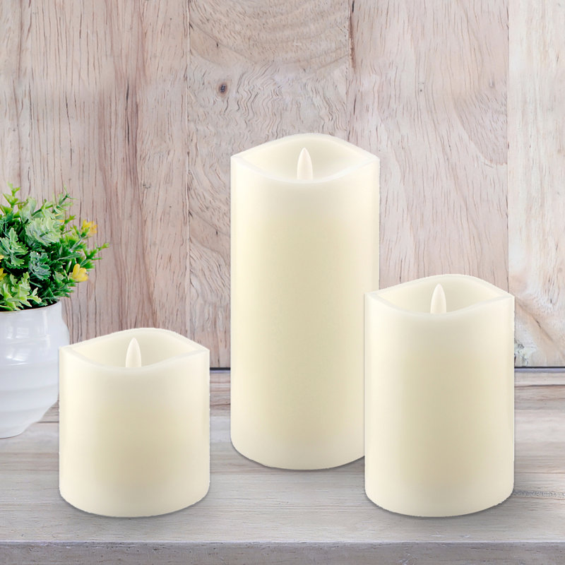 Stonebriar Unscented Flameless Pillar Candle, Cream