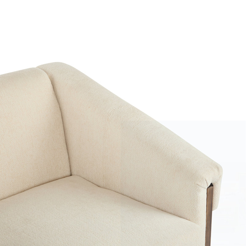 Chaise d'appoint avec accoudoirs larges, Beige