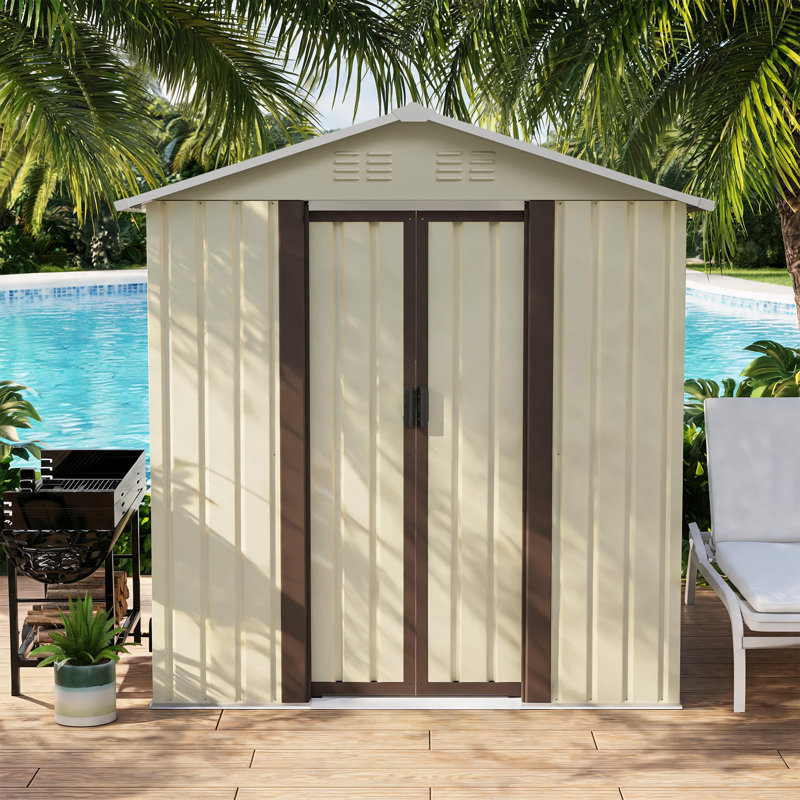 Metal Outdoor Shed with Sliding Door