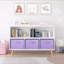 Bibliothèque pour enfants avec tiroirs en tissu pliables, présentoir à livres pour enfants, armoire de rangement pour jouets, blanc / mauve-827865443