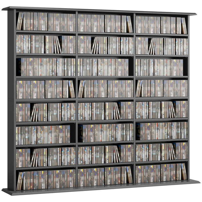 126.3 cm H Media Shelves, Black
