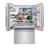Zline 36 In. 28.9 Cu. Ft. Standard-depth French Door External Water Dispenser Refrigerator With Dual Ice Maker In Fingerprint Resistant Stainless Steel