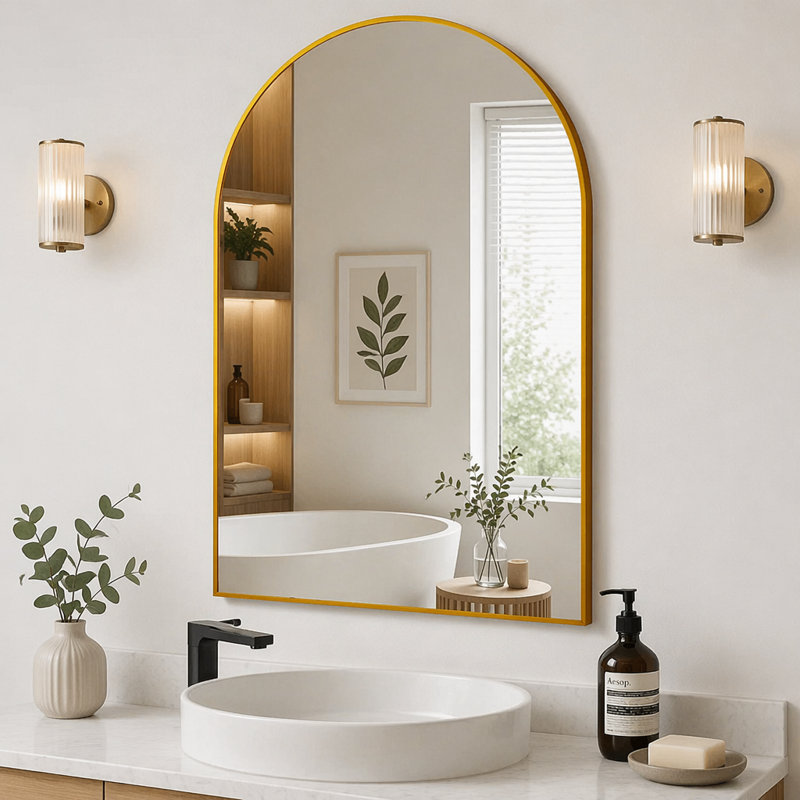Miroir mural pour salle de bain, 24 x 36 po, Doré