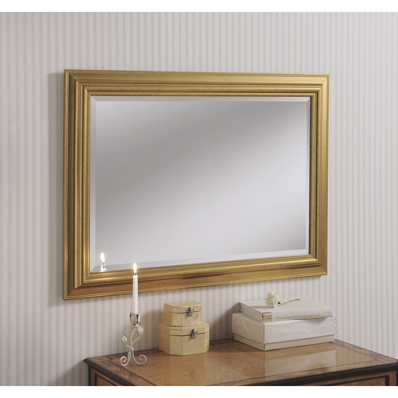 Mabel Composite Rectangle Mirror, Gold, 76cm H x 167.5cm W