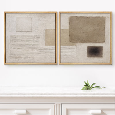 «Minimal Neutral Relief Forms», décoration murale géométrique encadrée, reproduction d'art sur toile