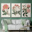 «Pink Floral Mix IV», ensemble de 3 pièces encadrées sur toile-97710995-97710997