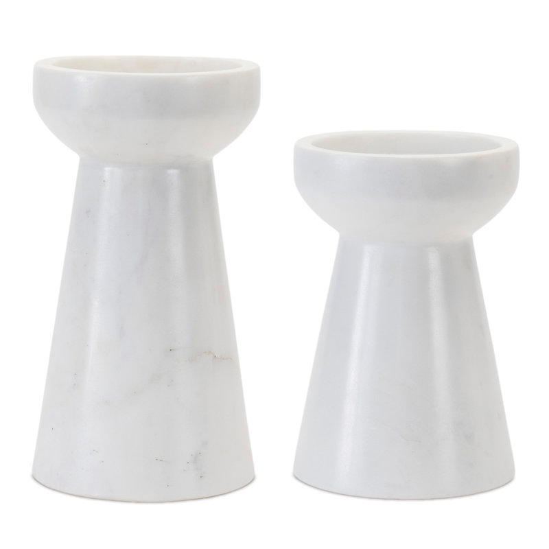 Modern Marble Candle Holder (Set of 2)