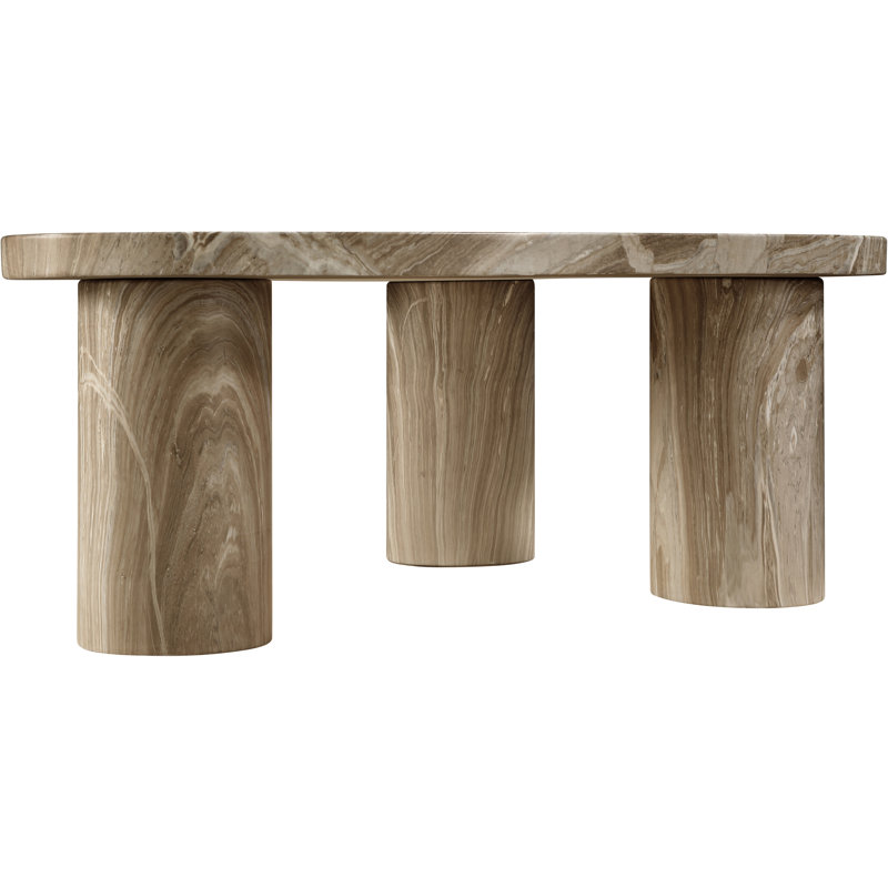 Table basse Teramo Amata, H 15 po x L 38 po x l 30 po, Beige