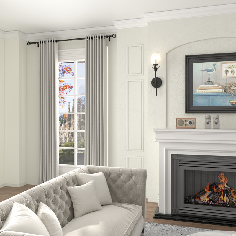Gaell Adjustable Steel Single Curtain Rod, 28''- 48''