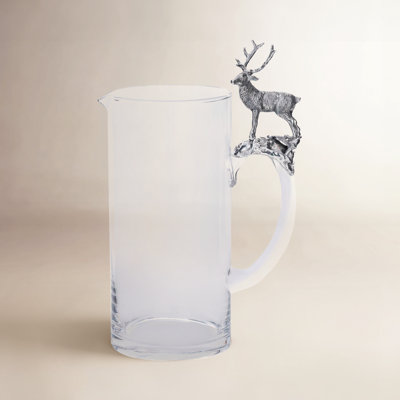 Pewter and Glass Pitcher