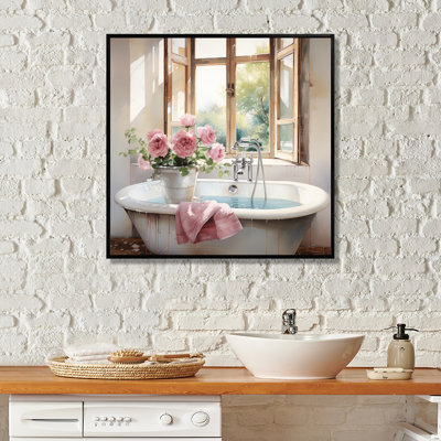 Bath Laundry Gentle Watercolor I On Canvas Print