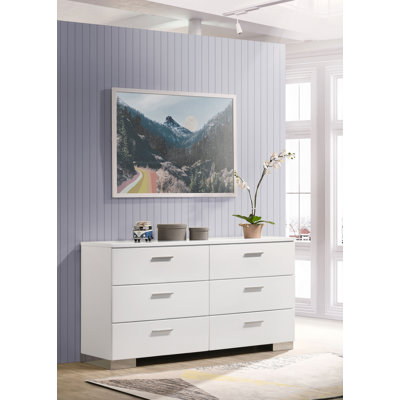 Clapp 63'' W 6-Drawer Manufactured Wood Dresser