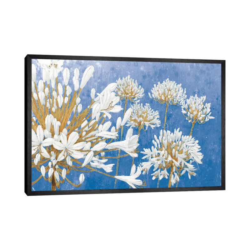 Golden Spring Blue by James Wiens - Painting on Canvas, 45.72cm H x 66.04cm W x 3.81cm D, Black Framed