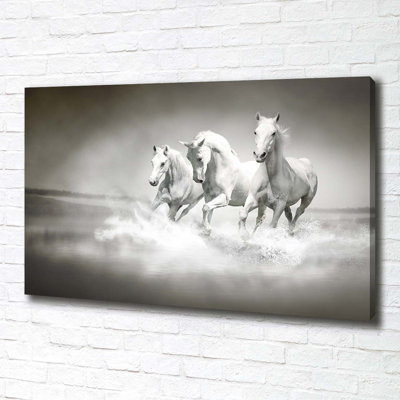 White Horses - No Frame Print on Canvas