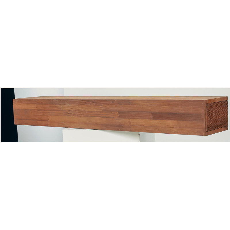 72" Rustic Wood Fireplace Mantel,Wall-Mounted & Floating Shelf for Home Decor, Light Brown