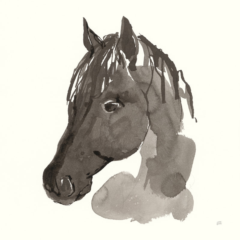 Portrait de cheval II, H 30 po x l 30 po, Non, Cadre simple blanc
