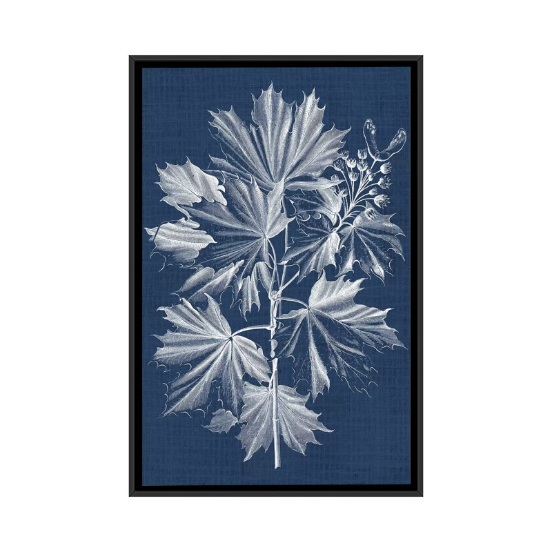 « feuillage thé v », reproduction d’impression sur toile tendue, H 26 po x l 18 po x P 1,5 po, Toile avec cadre noir