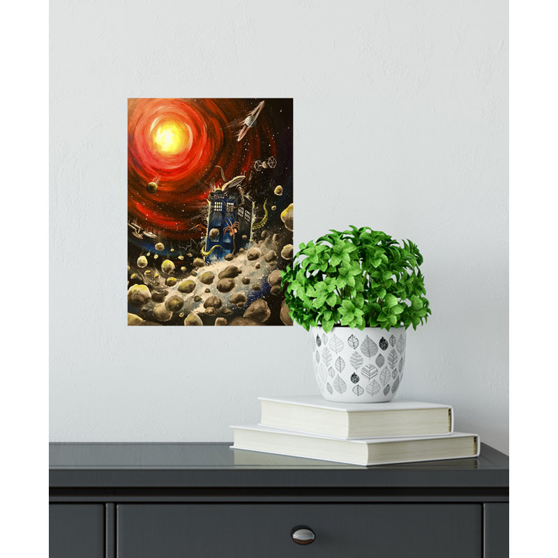 Sci-Fi Collision par Ed Capeau - peinture sur toile, H 16 po x l 12 po x P 1,5 po, Toile tendue, Pas de tapis